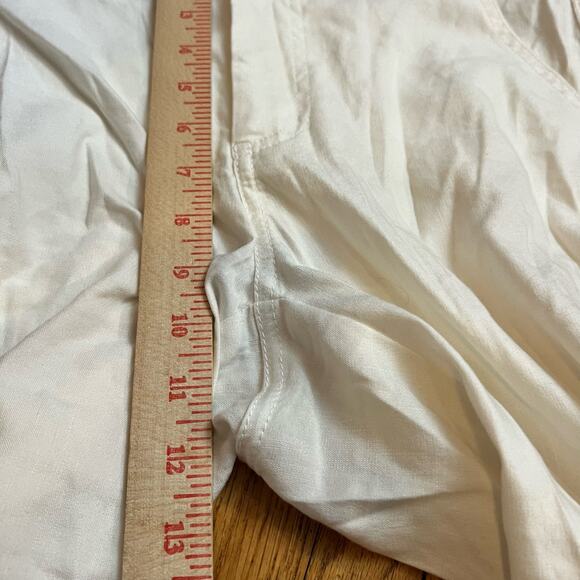 Trina Turk INC Pants Womens 4 White Side Stripe Linen Blend Straight - Picture 12 of 13